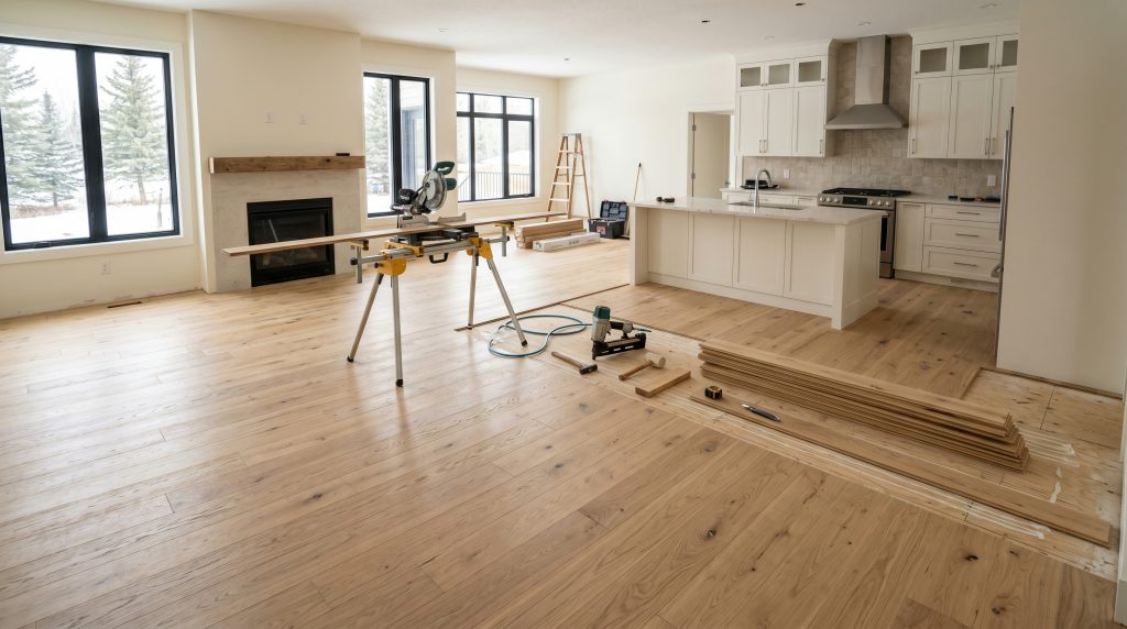 Hardwood flooring installation in a Kitchener home - Kitchen and Bath Reno Guys