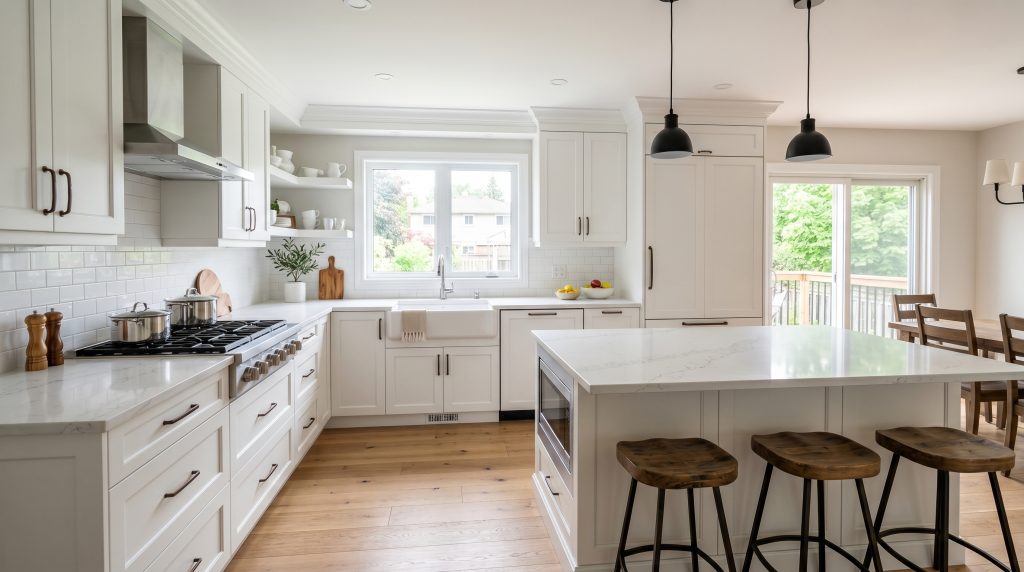 Custom kitchen cabinets installed in a Waterloo home - Kitchen and Bath Reno Guys
