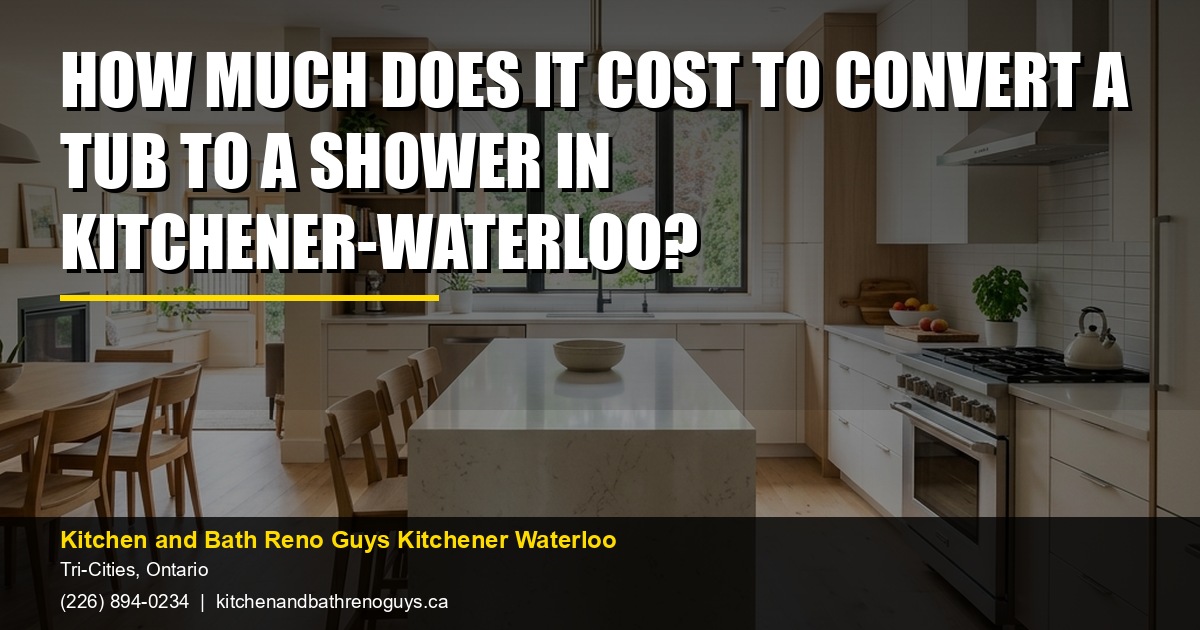 How much does it cost to convert a tub to a shower in Kitchener-Waterloo? — Kitchen and Bath Reno Guys Kitchener Waterloo. Call (226) 894-0234.