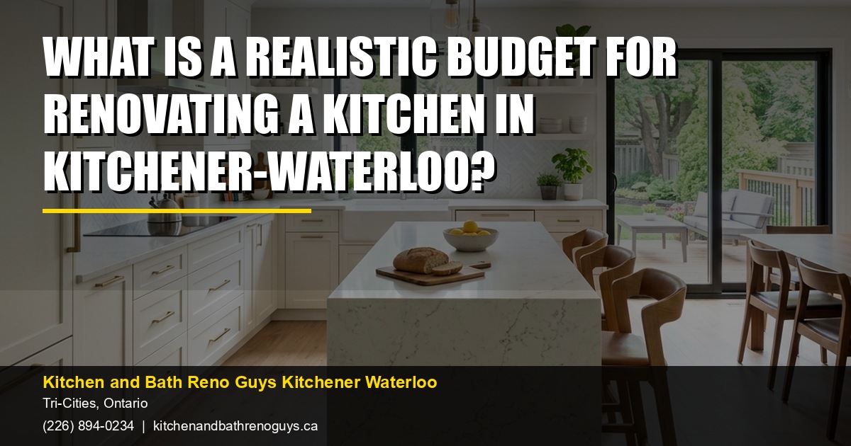 What is a realistic budget for renovating a kitchen in Kitchener-Waterloo? — Kitchen and Bath Reno Guys Kitchener Waterloo. Call (226) 894-0234.